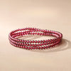 Wine Red Garnet Wrap Bracelet — Single or Three-Wrap Choice