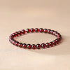 Wine Red Garnet Wrap Bracelet — Single or Three-Wrap Choice
