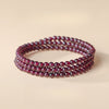 Wine Red Garnet Wrap Bracelet — Single or Three-Wrap Choice