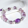 Amethyst Cabochon Bracelet — Natural Stone with Pearl or Tassel Accent Buddha Tibet