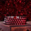 Garnet Wrap Bracelet — Deep Red Beads With Accent Detail