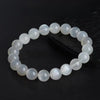 Natural Moonstone Bead Bracelet — Blue, Pink, White & Silver, 5A Grade Buddha Tibet