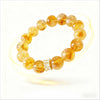 Eastern Sea Citrine Crystal Bracelet — Natural Yellow Tower Stone With Zircon Charm