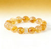 Eastern Sea Citrine Crystal Bracelet — Natural Yellow Tower Stone With Zircon Charm