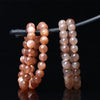 Orange Moonstone Bead Bracelet — Warm Peach Tones in One Strand