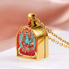 Tibetan Ghau Locket Necklace — Opening Shrine Pendant with Thangka Deity Art Buddha Tibet