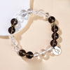Zodiac White Crystal Bead Bracelet — Natural Stone Stretch Bracelet by Birth Sign