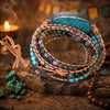 Ocean Jasper Leather Wrap Bracelet — Multi-Layer Stone Bracelet for Calm & Inner Balance