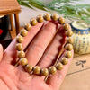 Liudao Wood Mala Bracelet — Six-Path Buddhist Prayer Beads in Natural Aged Hardwood Buddha Tibet