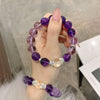 Uruguayan Amethyst Bracelet — Deep Violet Natural Stone Bead Buddha Tibet