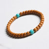 Buddha Tibet Olive Pit Talisman - Turquoise, Dzi & Cinnabar
