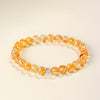 Crushed Silver & Citrine Bead Bracelet — Sparkle Chain With Yellow Tower Crystal