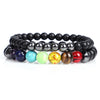 Amethyst & Tiger Eye 7 Chakra Bracelet — Full Spectrum Stone Stack