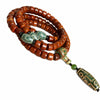 Tibetan Yak Bone Mala — 108-Bead Prayer Strand with Dzi Bead Pendant Buddha Tibet