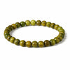 Green Sandalwood Mala Bracelet with Cinnabar & Agate — Natural Wood Beads for Grounding & Intention Buddha Tibet