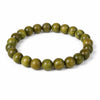 Green Sandalwood Mala Bracelet with Cinnabar & Agate — Natural Wood Beads for Grounding & Intention Buddha Tibet