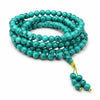Turquoise 108-Bead Mala Bracelet — Natural Stone Prayer Beads in Green & Blue Turquoise Buddha Tibet
