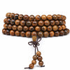 Black Rosewood 108-Bead Mala Bracelet — Natural Wood Prayer Beads in Round, Barrel & Wrap Styles Buddha Tibet