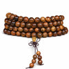 Black Rosewood 108-Bead Mala Bracelet — Natural Wood Prayer Beads in Round, Barrel & Wrap Styles Buddha Tibet