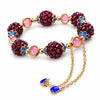 Multi-Wrap Garnet & Mixed Stone Bracelet — Layered Bead Stack in Blue, Pink & Purple Buddha Tibet
