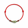 Hetian Jade Gourd Bracelet — Red String with Cinnabar Fortune Bead Buddha Tibet