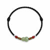 Hetian Jade Gourd Bracelet — Red String with Cinnabar Fortune Bead Buddha Tibet