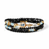 Black Tourmaline & Aquamarine Five Elements Wrap — Bracelet or Necklace, You Decide Buddha Tibet