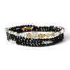 Black Tourmaline & Aquamarine Five Elements Wrap — Bracelet or Necklace, You Decide Buddha Tibet