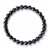 Light Blue & Blue Tiger Eye Bracelet — Natural Collector-Grade Hawk Eye Bead Strand Buddha Tibet