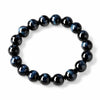 Light Blue & Blue Tiger Eye Bracelet — Natural Collector-Grade Hawk Eye Bead Strand Buddha Tibet