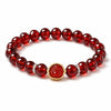 Pomegranate Red Bead Bracelet — Guardian Buddha Charm, Pure Red Buddha Tibet