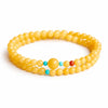 Turquoise, Red Agate & Yellow Jade Bead Bracelet — Three Stones, One Quiet Harmony Buddha Tibet