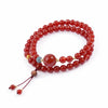 Liangshan South Red Agate & Jadeite Double-Loop Bracelet — Persimmon Red, Mountain Stone Buddha Tibet