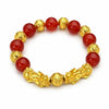 Red Agate Pixiu Bracelet — The Wealth Guardian, in Red and Gold Buddha Tibet