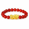 Red Agate Pixiu Bracelet — The Wealth Guardian, in Red and Gold Buddha Tibet