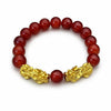 Red Agate Pixiu Bracelet — The Wealth Guardian, in Red and Gold Buddha Tibet