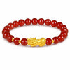 Red Agate Pixiu Bracelet — The Wealth Guardian, in Red and Gold Buddha Tibet