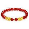 Red Agate Pixiu Bracelet — The Wealth Guardian, in Red and Gold Buddha Tibet