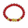 Red Agate Pixiu Bracelet — The Wealth Guardian, in Red and Gold Buddha Tibet