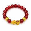 Red Agate Pixiu Bracelet — The Wealth Guardian, in Red and Gold Buddha Tibet