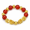 Red Agate Pixiu Bracelet — The Wealth Guardian, in Red and Gold Buddha Tibet