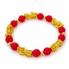 Red Agate Pixiu Bracelet — The Wealth Guardian, in Red and Gold Buddha Tibet