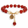 Red Agate Fu Character Bracelet — Rabbit Charm, Fortune On a Red Cord Buddha Tibet