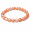 Orange Moonstone Bead Bracelet — Warm Peach Tones in One Strand Buddha Tibet