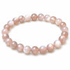 Orange Moonstone Bead Bracelet — Warm Peach Tones in One Strand Buddha Tibet