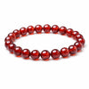 Orange Garnet Bead Bracelet — Clear Amber-Red Round Beads Buddha Tibet