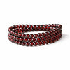 Wine Red Garnet Wrap Bracelet — Single or Three-Wrap Choice Buddha Tibet