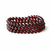 Wine Red Garnet Wrap Bracelet — Single or Three-Wrap Choice Buddha Tibet