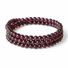 Wine Red Garnet Wrap Bracelet — Single or Three-Wrap Choice Buddha Tibet