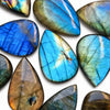 Polished Labradorite Cabochon — Three Loose Stone Shapes Buddha Tibet